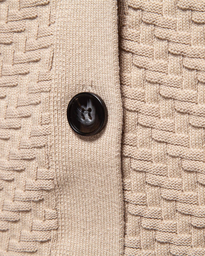 Elliot | Woven-Texture V-Neck Men's Cardigans