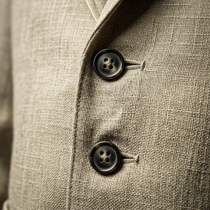 Rafton | Linen Blazer with Notch Lapel and Patch Pockets