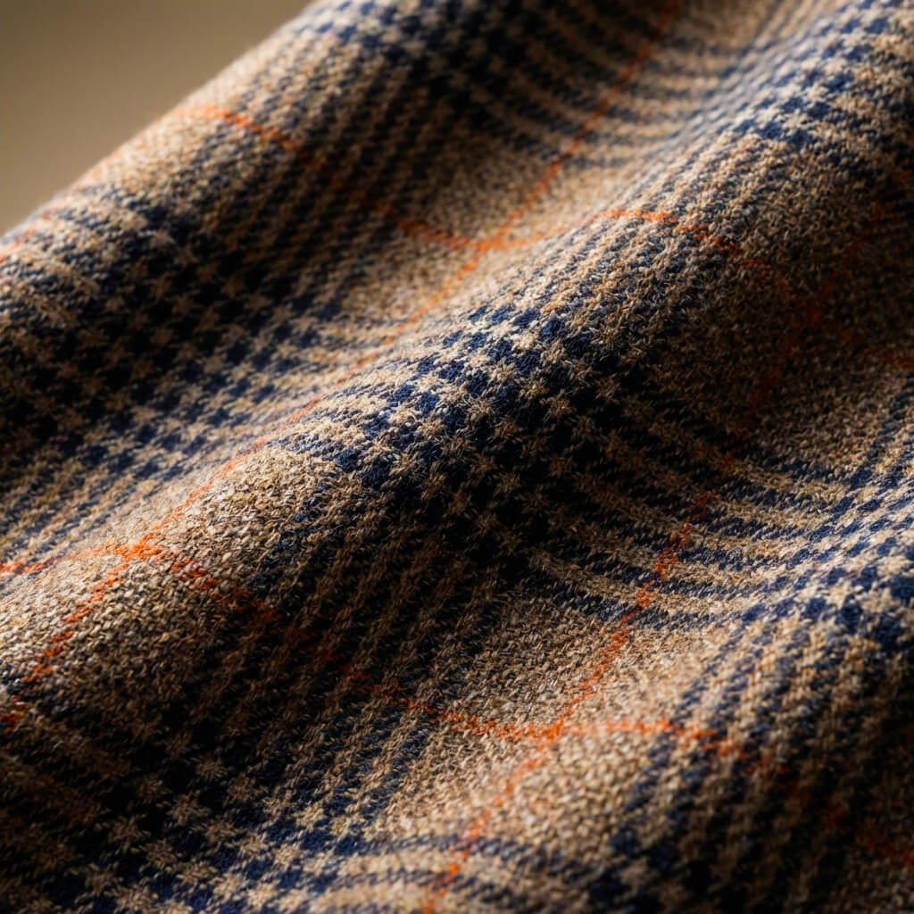 Alderton | Plaid Check Blazer with Notch Lapel and Welt Pockets