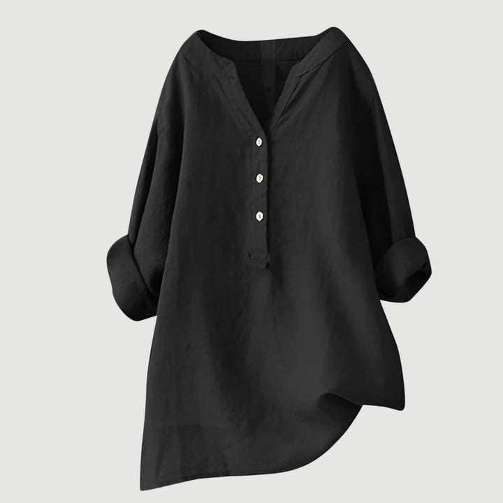 Sandrift | Linen Button-Up Longline Tunic Blouse