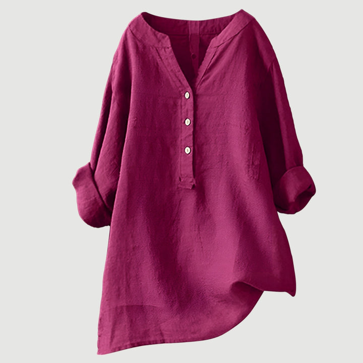 Sandrift | Linen Button-Up Longline Tunic Blouse