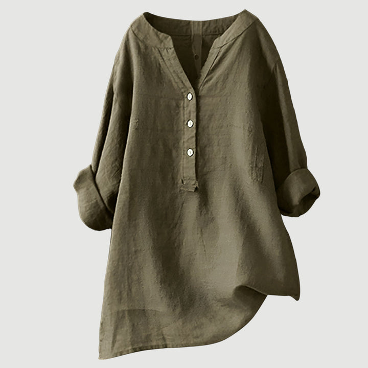 Sandrift | Linen Button-Up Longline Tunic Blouse