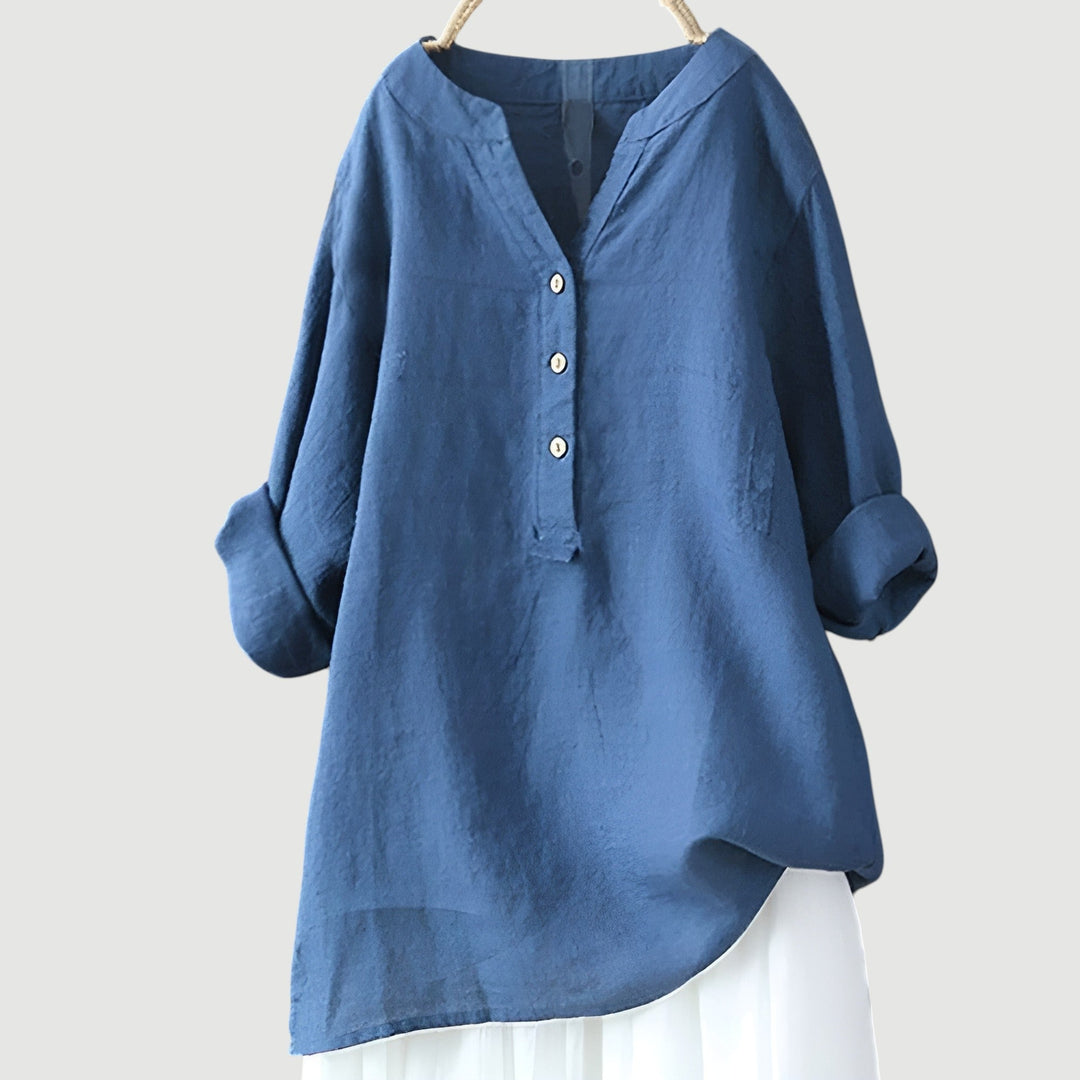Sandrift | Linen Button-Up Longline Tunic Blouse