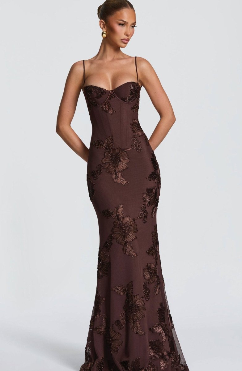 Valentina | Women's Wedding Guest Dress Floral Corset Maxi