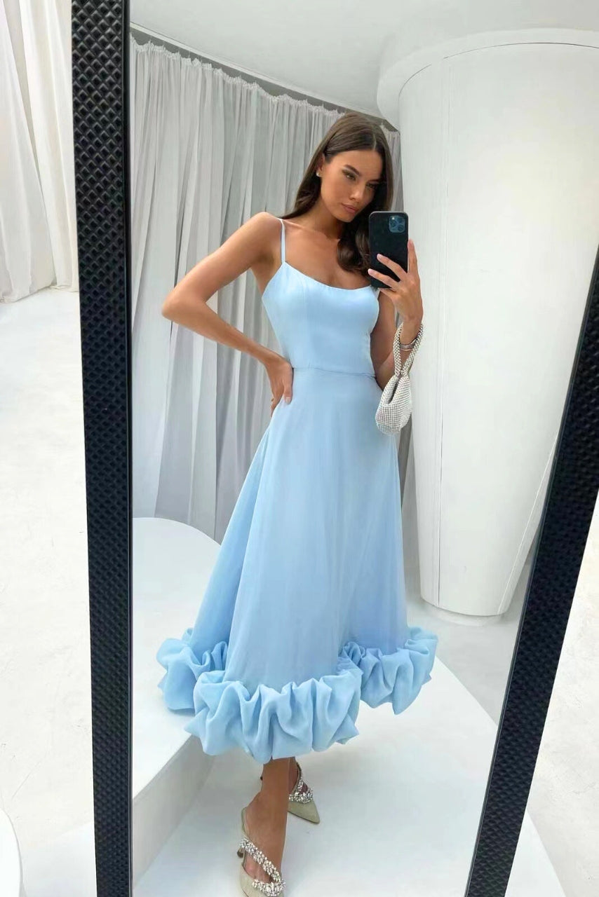 Flora | Women's Wedding Guest Dress Ruffle Hem Midi