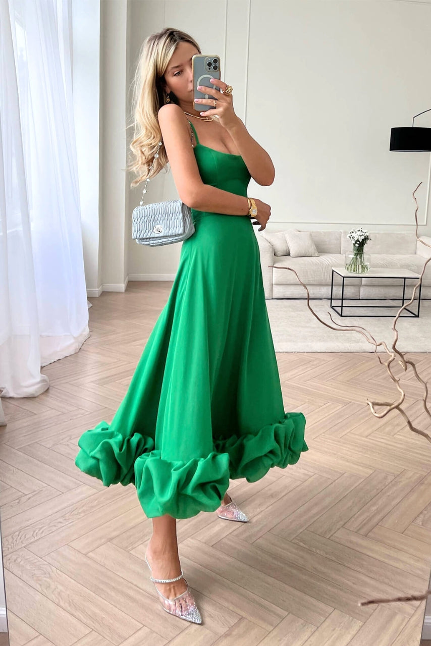 Flora | Women's Wedding Guest Dress Ruffle Hem Midi