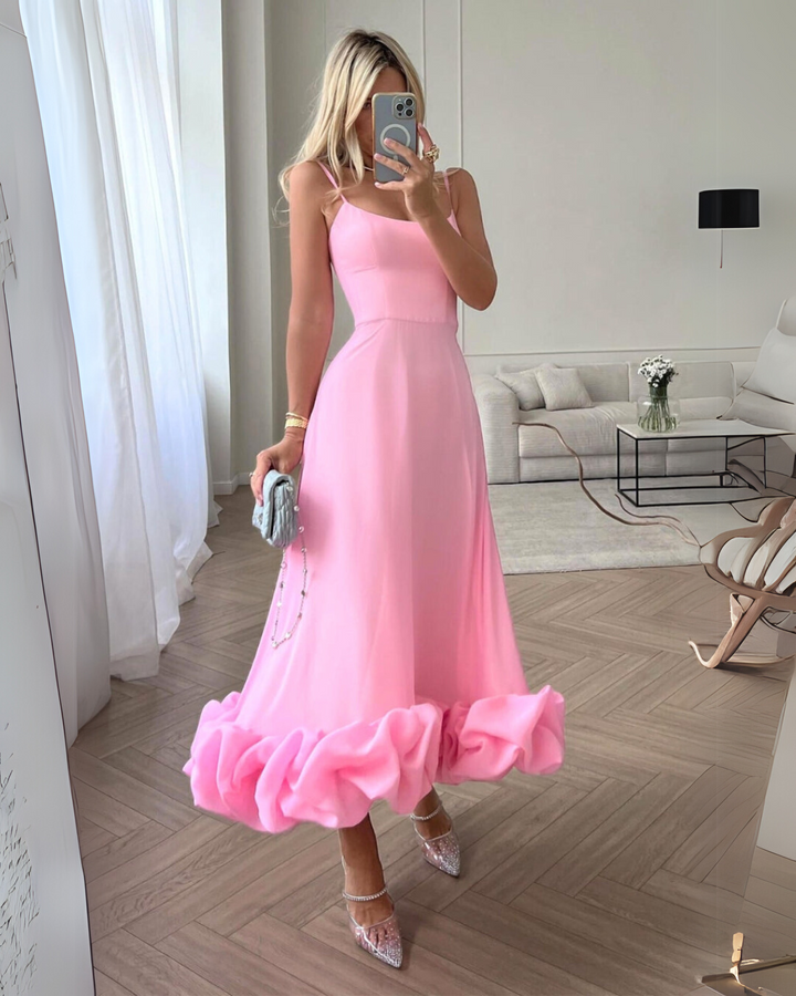 Flora | Women's Wedding Guest Dress Ruffle Hem Midi