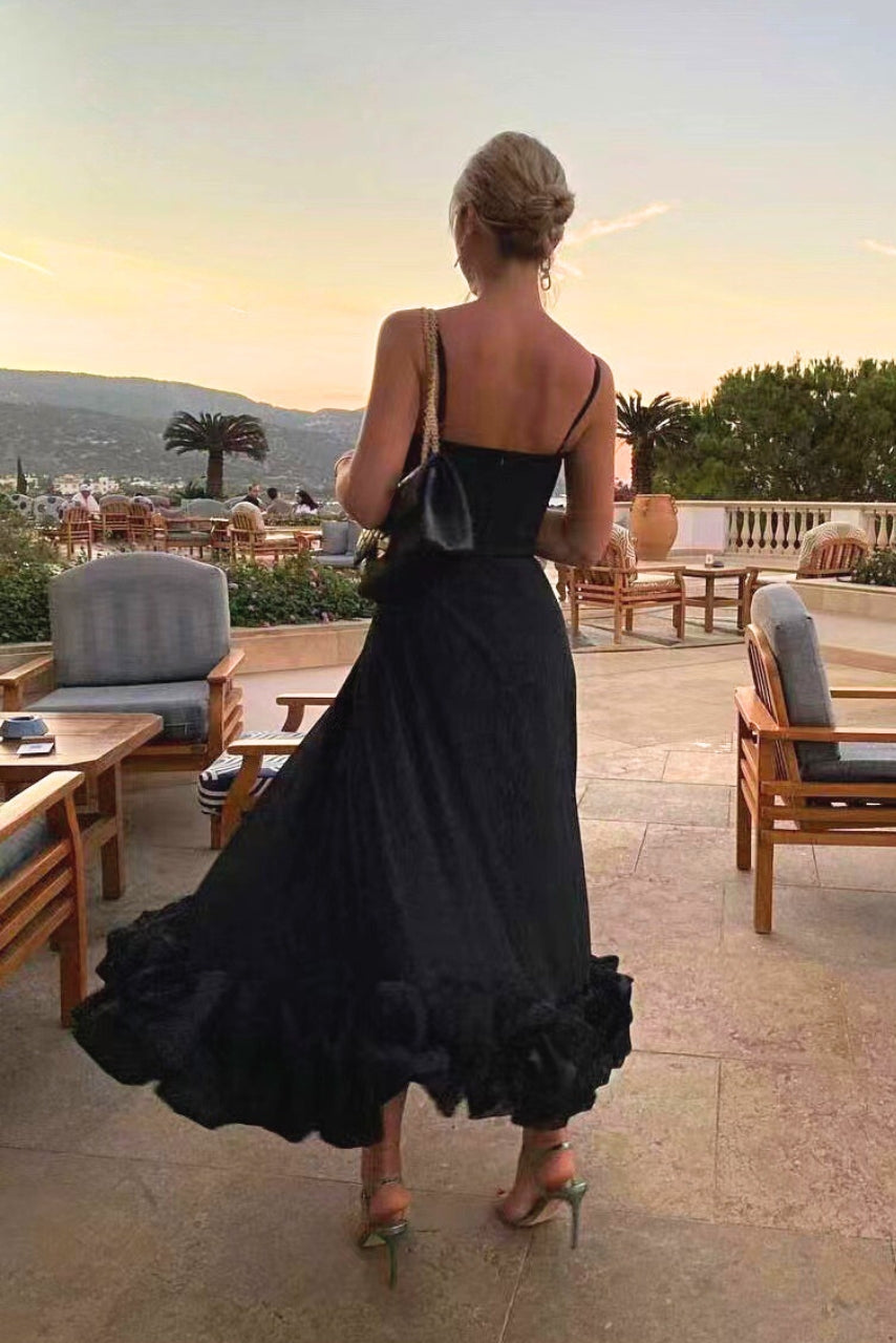 Flora | Women's Wedding Guest Dress Ruffle Hem Midi