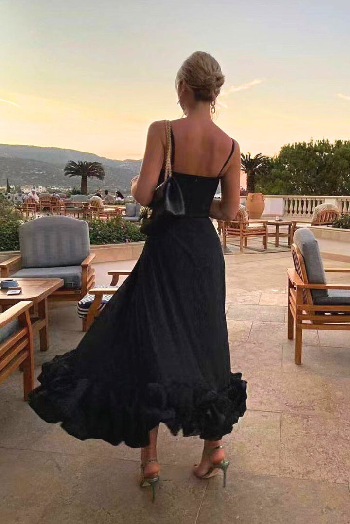 Flora | Women's Wedding Guest Dress Ruffle Hem Midi