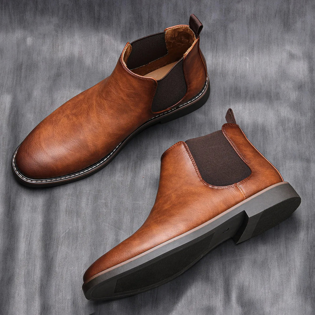 Reid | Men's Chelsea Boots Leather Elastic Side Panel