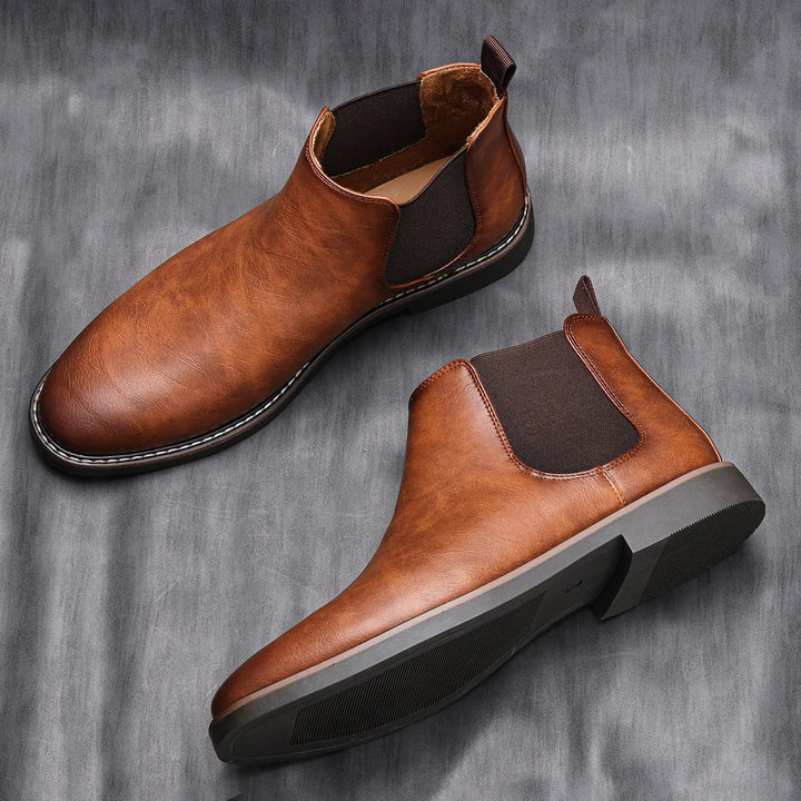 Reid | Men's Chelsea Boots Leather Elastic Side Panel