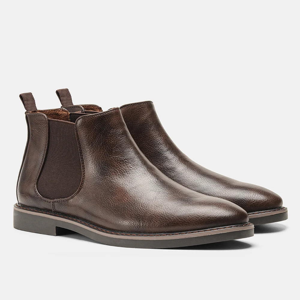 Reid | Men's Chelsea Boots Leather Elastic Side Panel