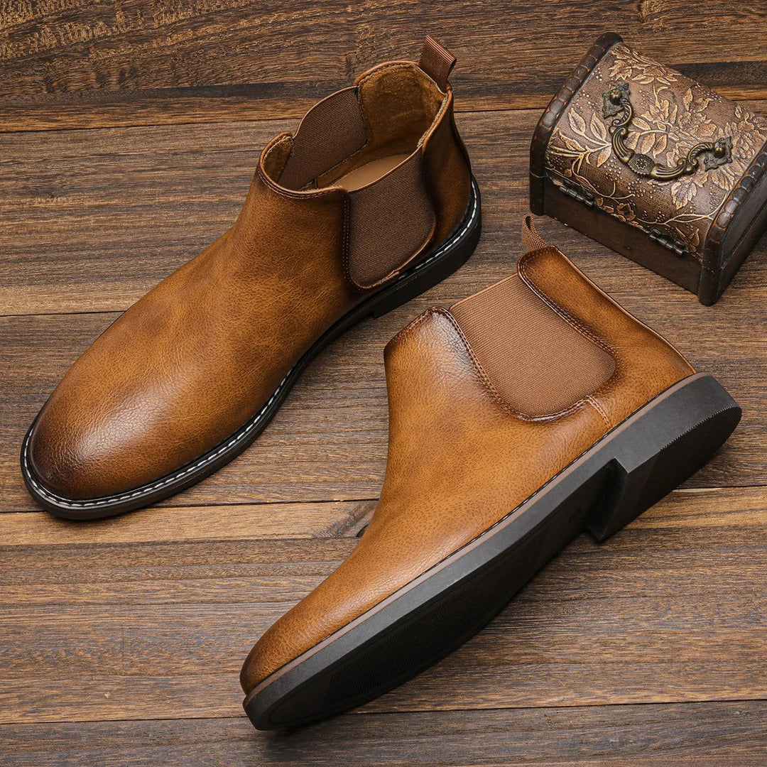 Reid | Men's Chelsea Boots Leather Elastic Side Panel