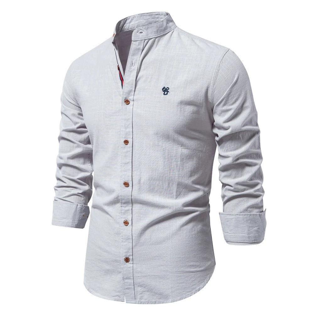 Bandit | Mandarin Collar Linen Mens Smart Casual Shirt