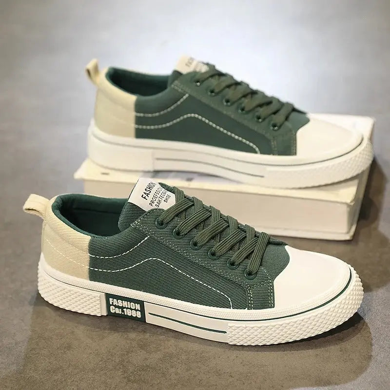 Giorgio | Canvas Low-Top Men's Sneakers with Contrast Cap Toe