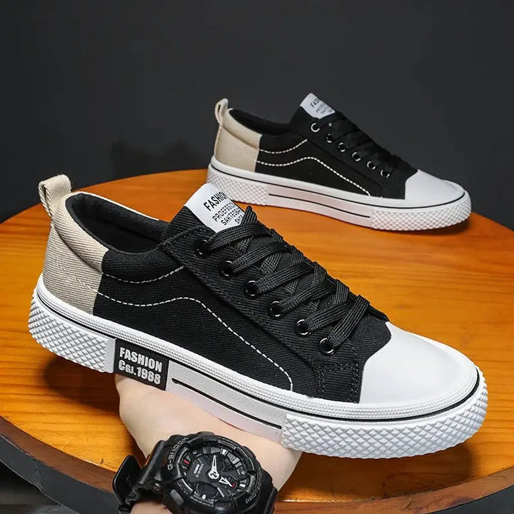 Giorgio | Canvas Low-Top Men's Sneakers with Contrast Cap Toe