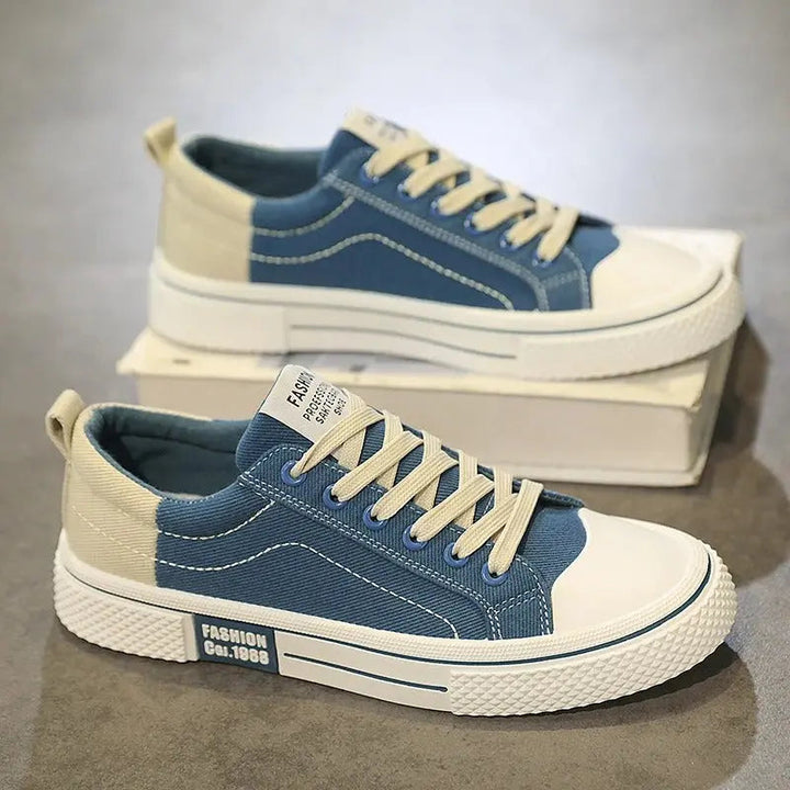 Giorgio | Canvas Low-Top Men's Sneakers with Contrast Cap Toe