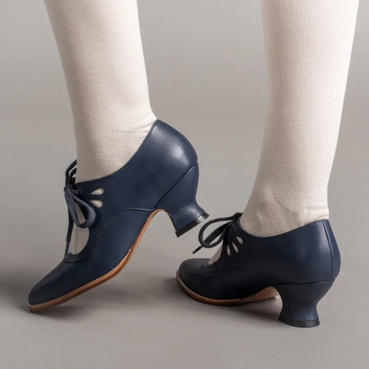 Ophelia | Cutout Ribbon Lace Victorian Kitten Heels