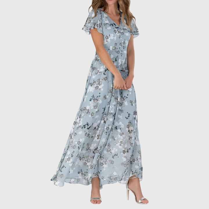 Bellamy | Floral Chiffon Flutter Sleeve Summer Dress