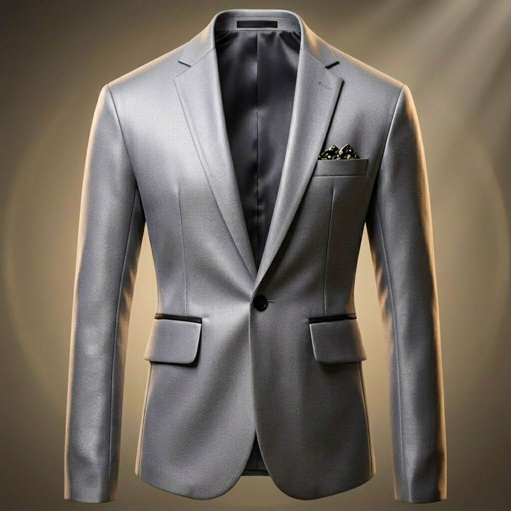 Sterling | Classic Single Button Blazer with Pocket Square