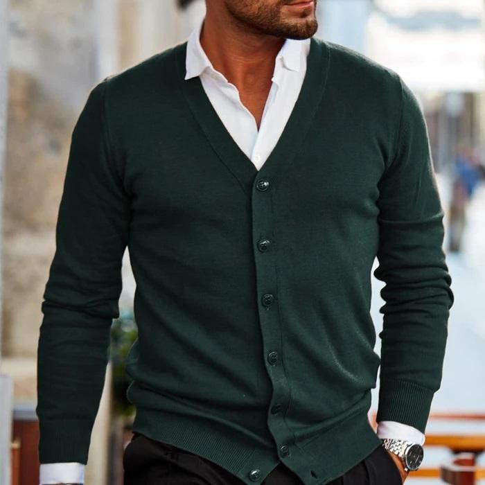 Aldwick | Classic V-Neck Button-Front Cardigans for Men