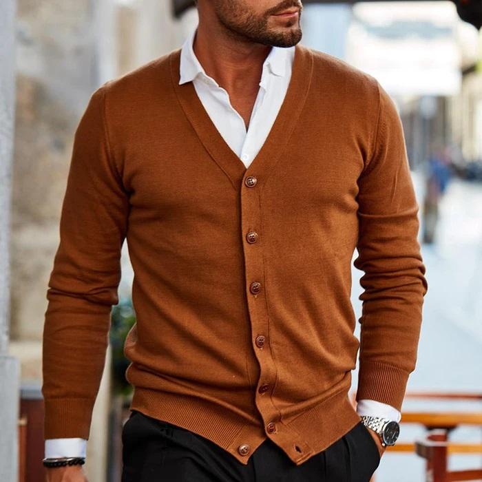 Aldwick | Classic V-Neck Button-Front Cardigans for Men