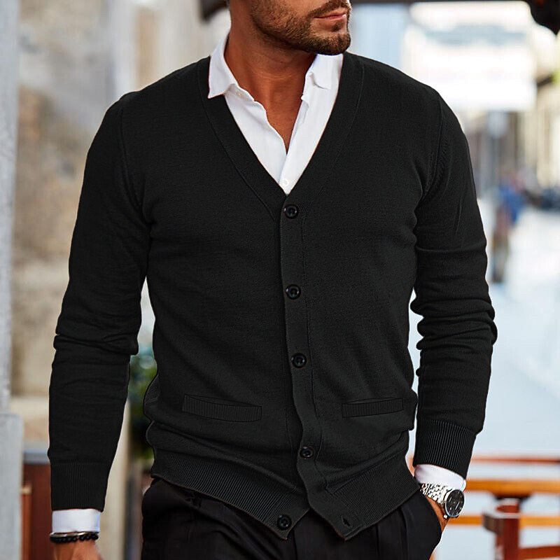 Aldwick | Classic V-Neck Button-Front Cardigans for Men