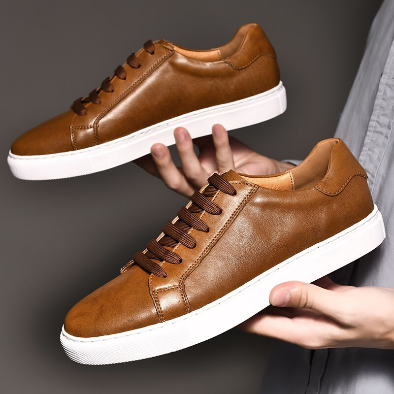 Emerson | Men's Classic Leather Sneakers – Everyday Lace-Up Comfort