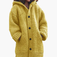 Willa | Women's Knitted Cardigan Hooded Button Front