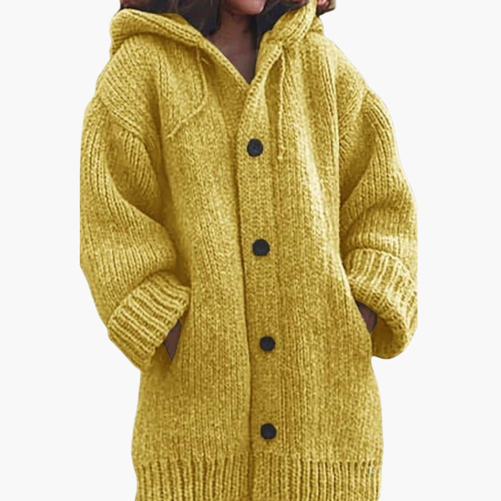 Willa | Women's Knitted Cardigan Hooded Button Front