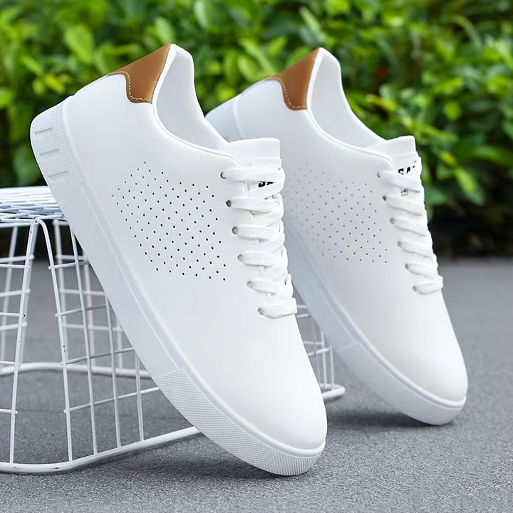Paxton | Perforated Lace-Up Men's Sneakers with Contrast Heel Tab