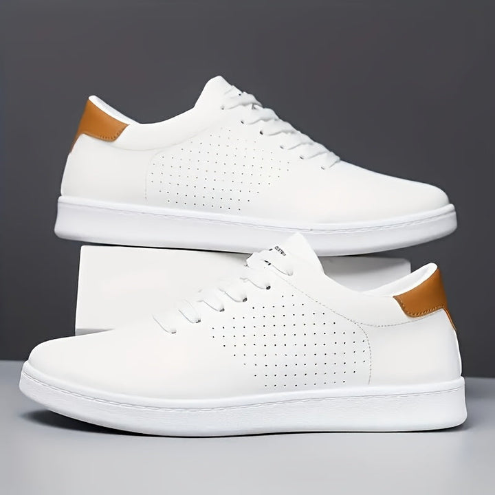 Paxton | Perforated Lace-Up Men's Sneakers with Contrast Heel Tab