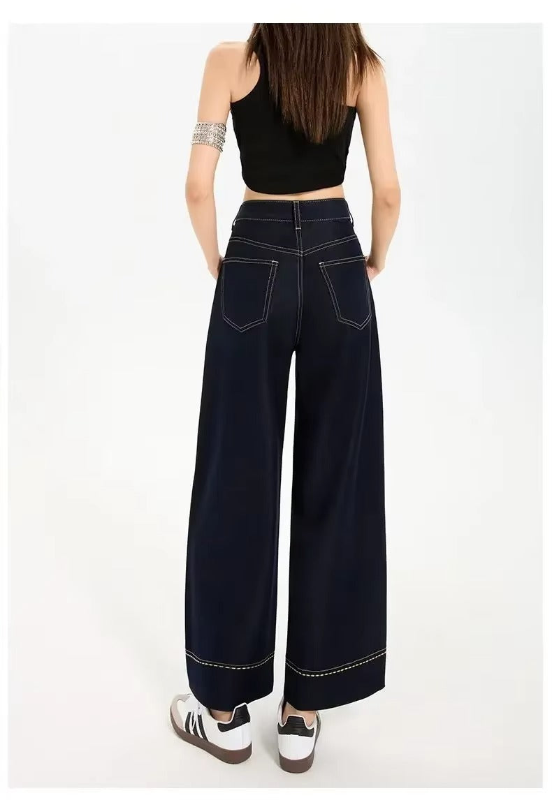Monroe | Women's Jeans High Waist Wide Leg Stitch