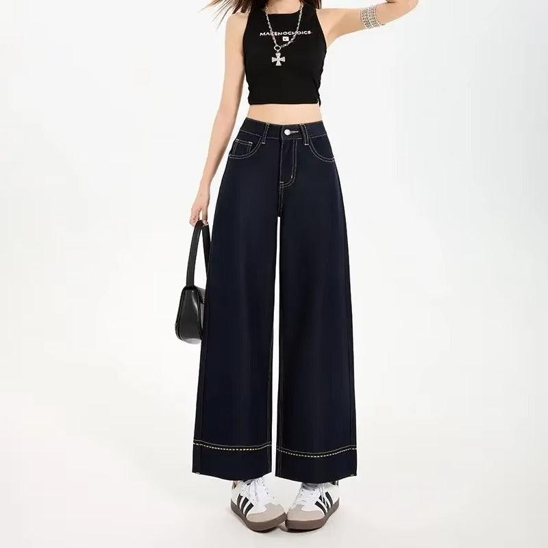 Monroe | Women's Jeans High Waist Wide Leg Stitch