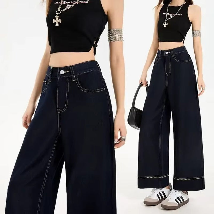 Monroe | Women's Jeans High Waist Wide Leg Stitch
