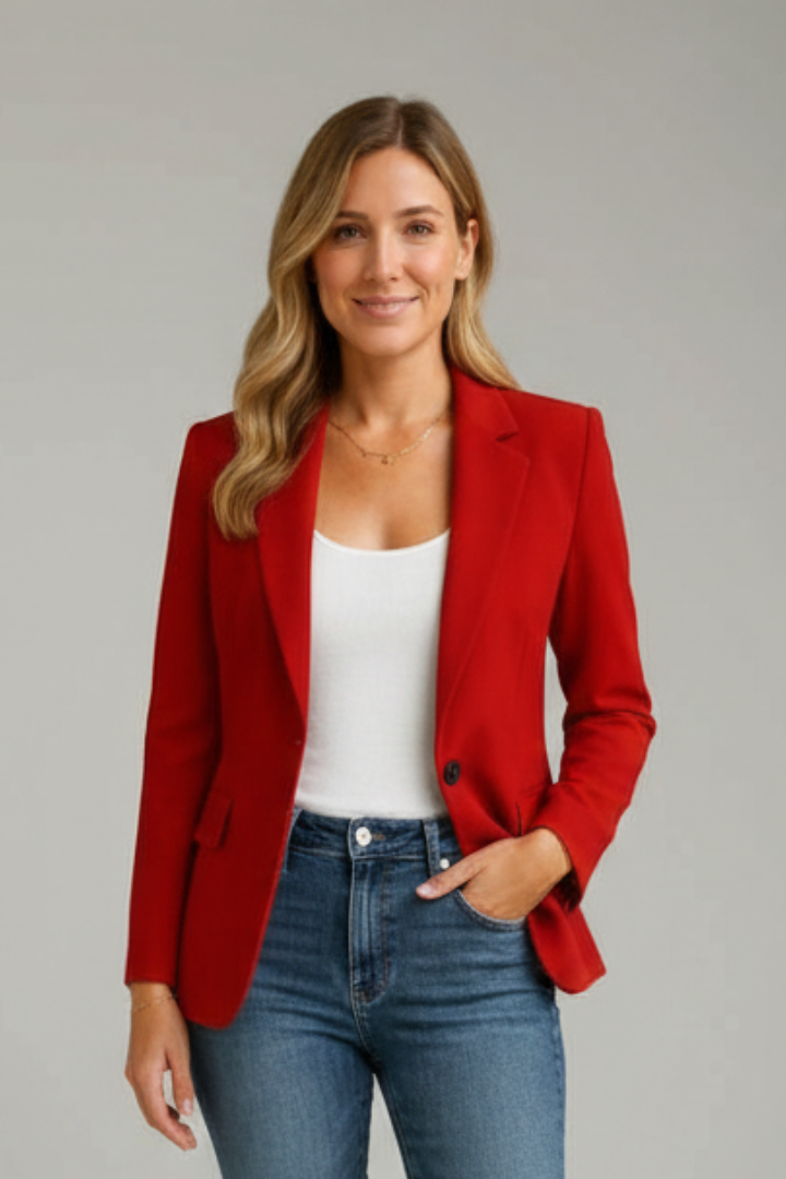 Romina | Women's Single Button Blazer with Tailored Peak Lapel