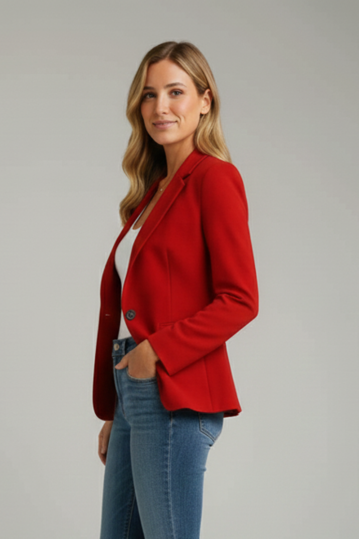 Romina | Women's Single Button Blazer with Tailored Peak Lapel