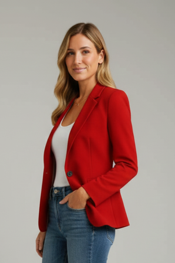 Romina | Women's Single Button Blazer with Tailored Peak Lapel