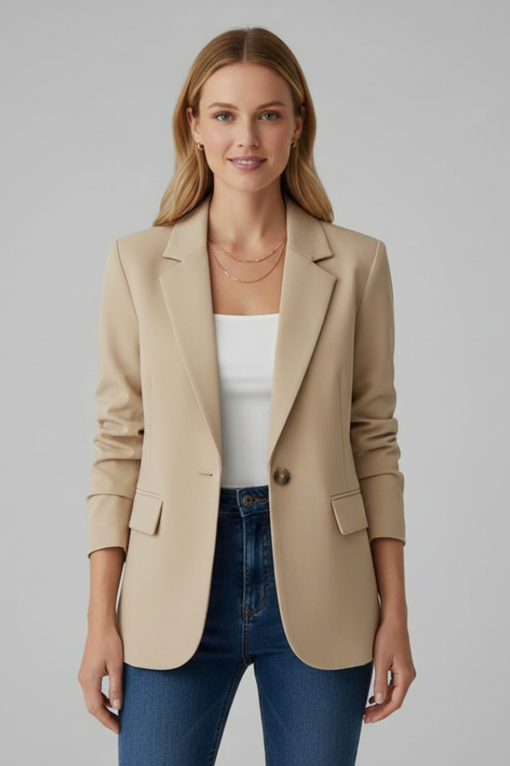 Romina | Women's Single Button Blazer with Tailored Peak Lapel