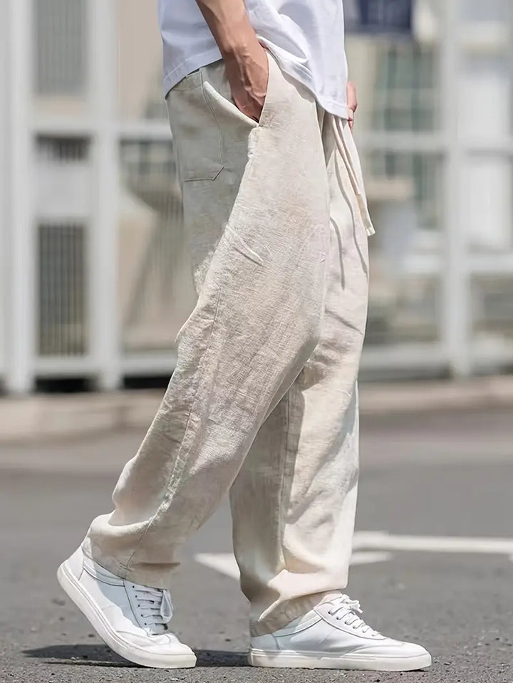 Broadwalk | Wide-Leg Drawstring Men's Linen Pants