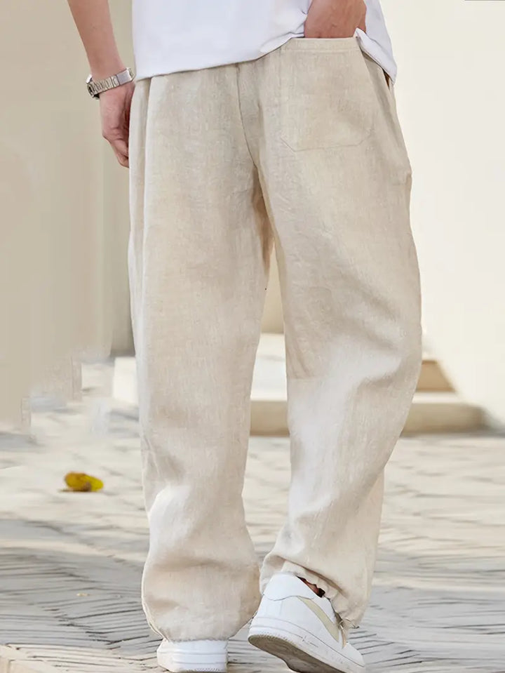 Broadwalk | Wide-Leg Drawstring Men's Linen Pants