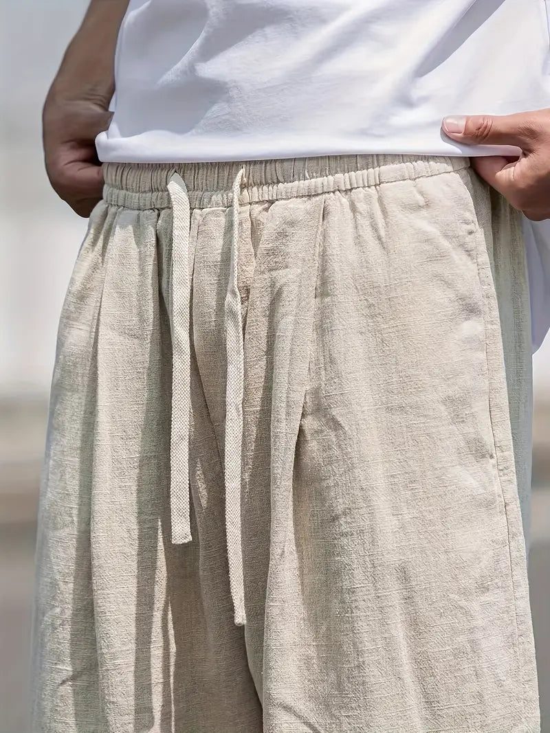 Broadwalk | Wide-Leg Drawstring Men's Linen Pants