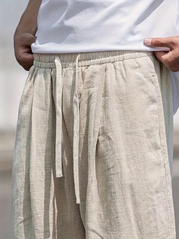 Broadwalk | Wide-Leg Drawstring Men's Linen Pants