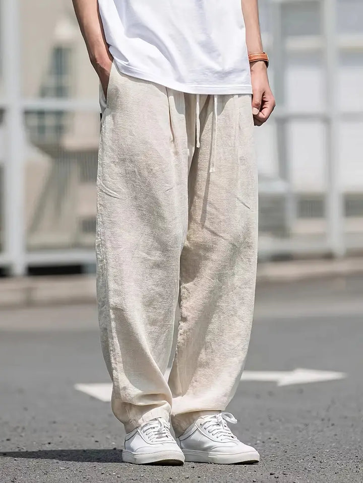 Broadwalk | Wide-Leg Drawstring Men's Linen Pants
