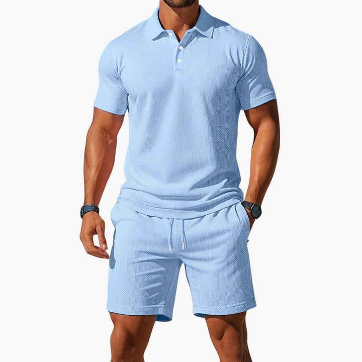 Waffle | Textured Waffle Knit Drawstring Mens Short