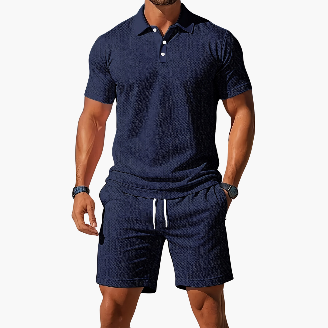 Waffle | Textured Waffle Knit Drawstring Mens Short