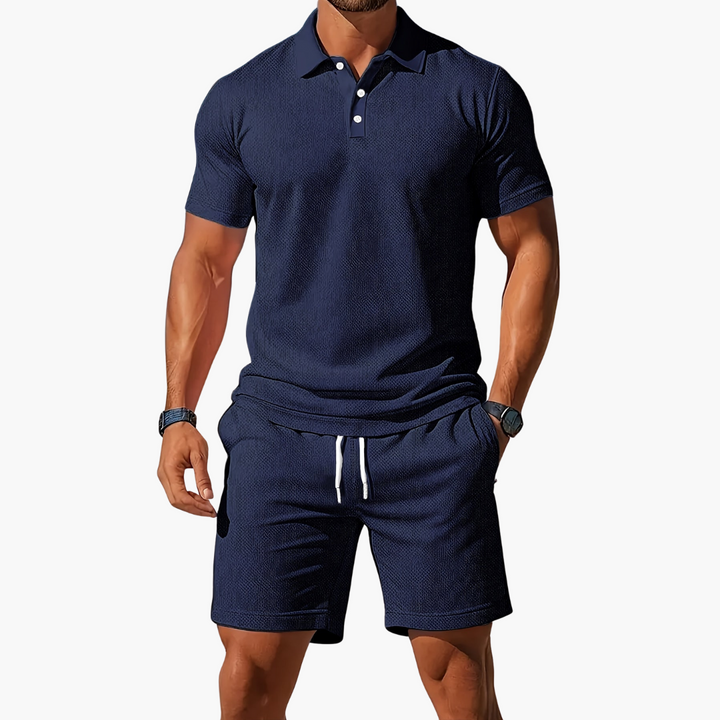 Waffle | Textured Waffle Knit Drawstring Mens Short