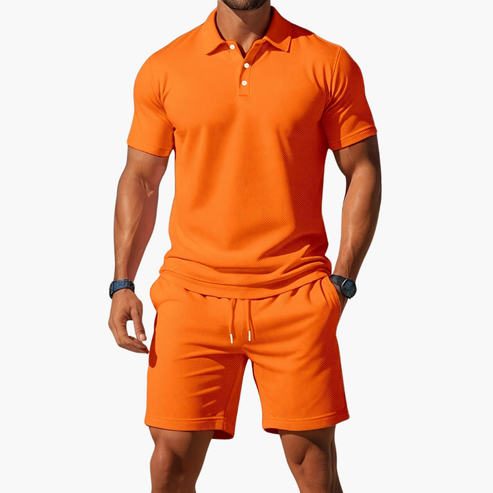 Waffle | Textured Waffle Knit Drawstring Mens Short