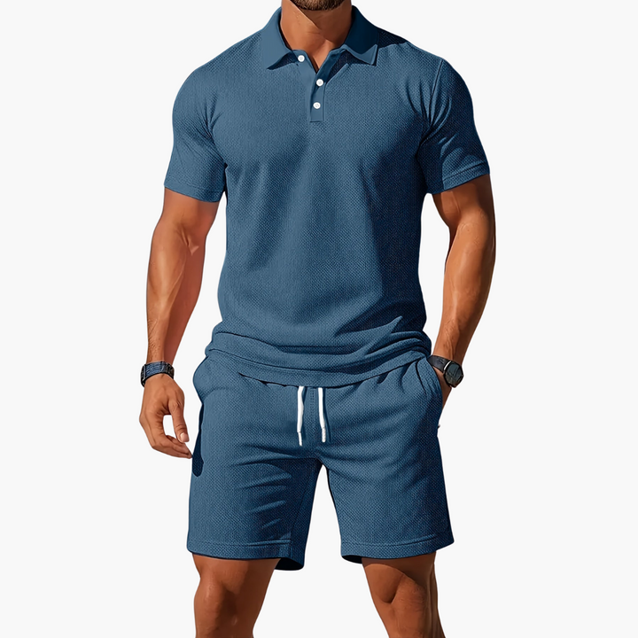 Waffle | Textured Waffle Knit Drawstring Mens Short