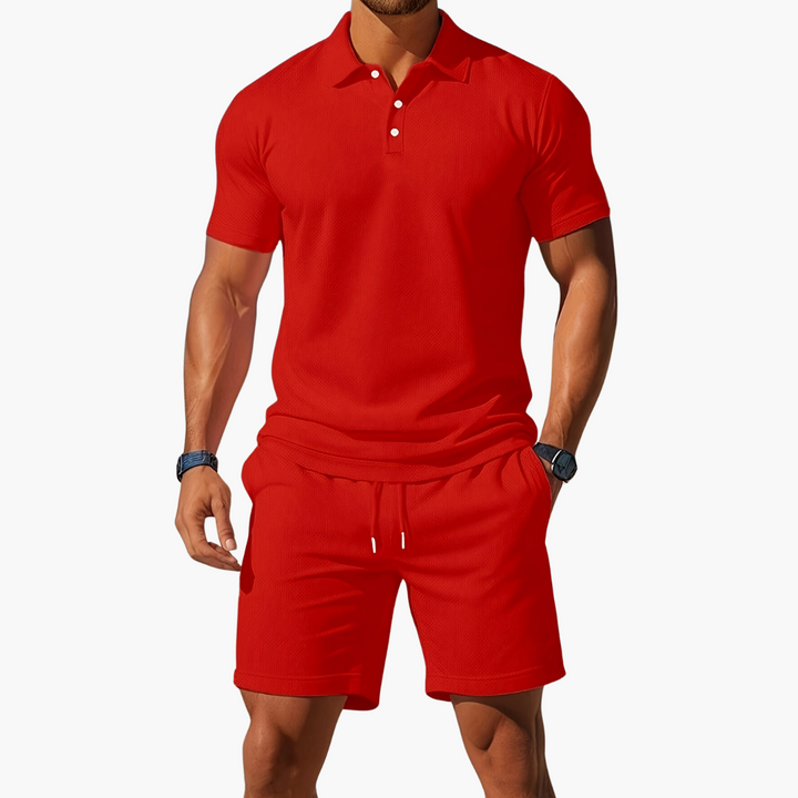 Waffle | Textured Waffle Knit Drawstring Mens Short